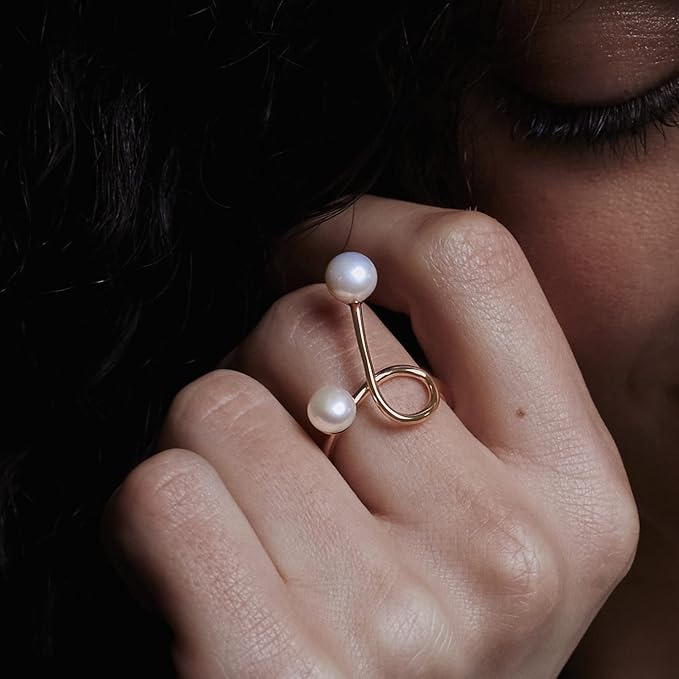 Rose Gold-Plated Pearl Ring