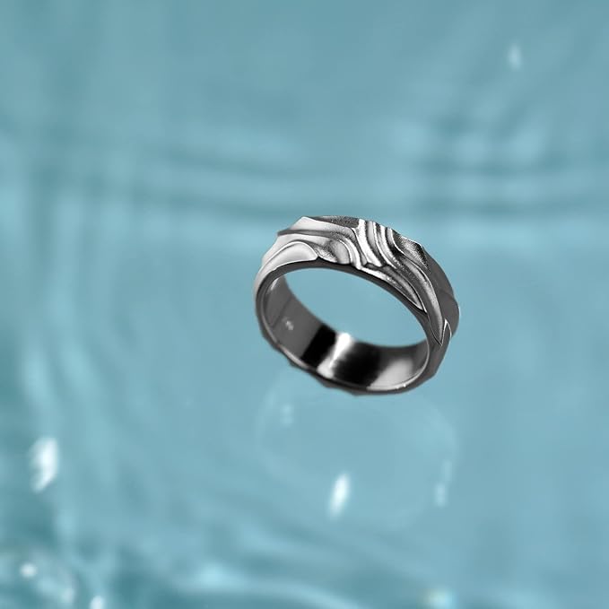 Hammered Wide Band Ring