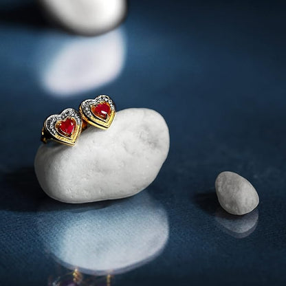 Heart-Shaped Stud Earrings