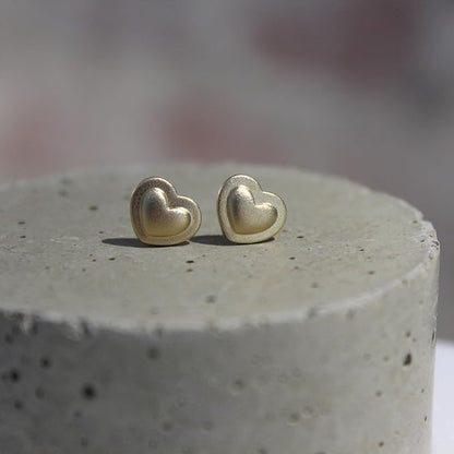 Gold-Plated Heart Stud Earrings