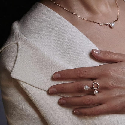 Rose Gold-Plated Pearl Ring