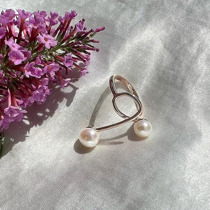 Rose Gold-Plated Pearl Ring