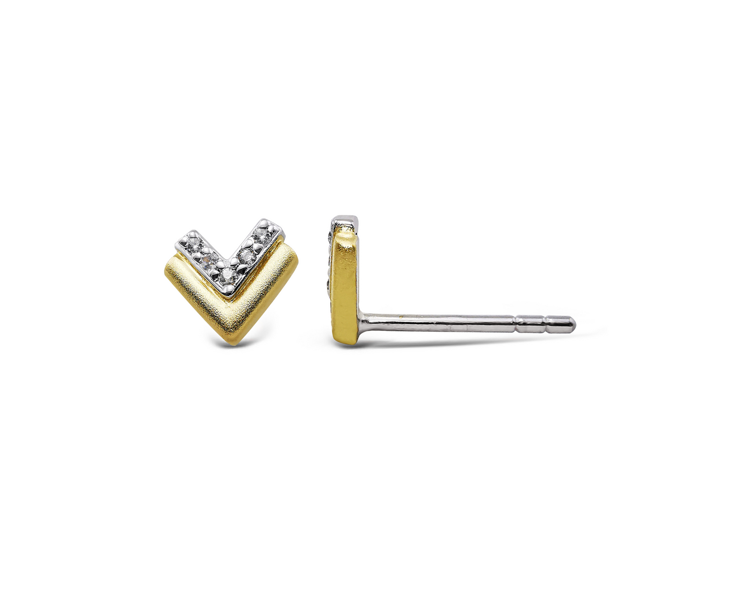 Double V-Shape Stud Earrings