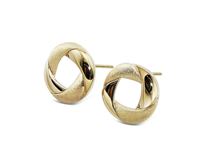 Gold-Plated Circle Stud Earrings