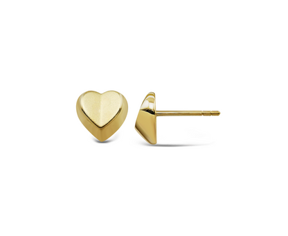 Gold-Plated Heart Stud Earrings