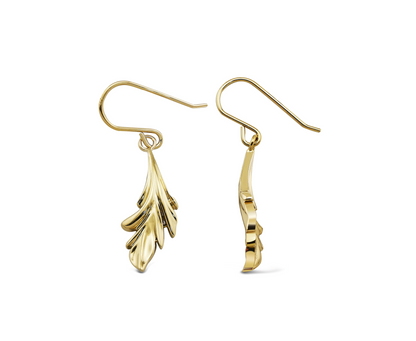 Gold-Plated Leaf Drop Earrings