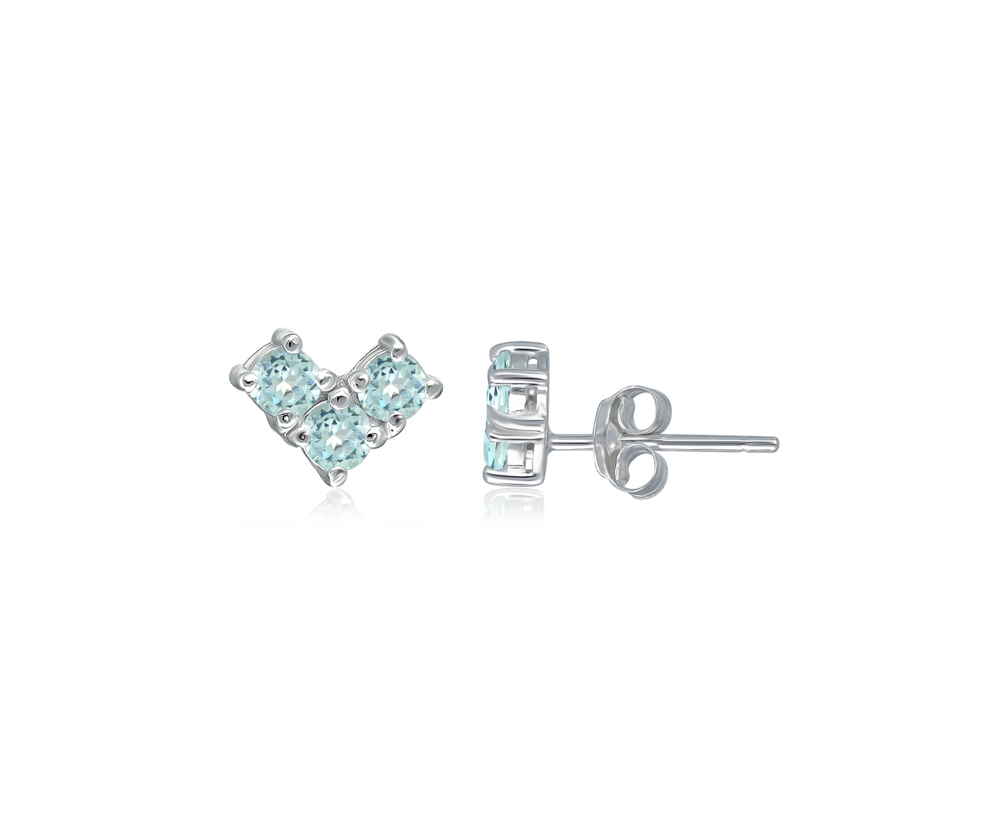 Heart-Shaped Stud Earrings