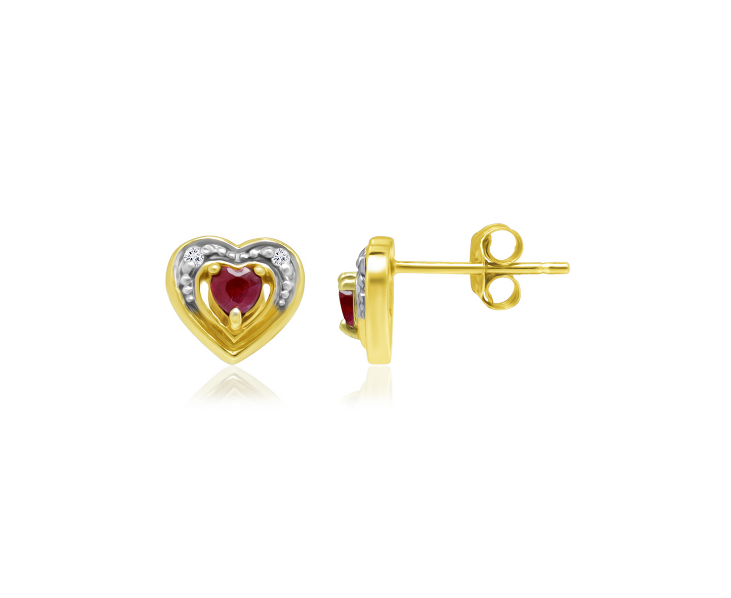 Heart-Shaped Stud Earrings