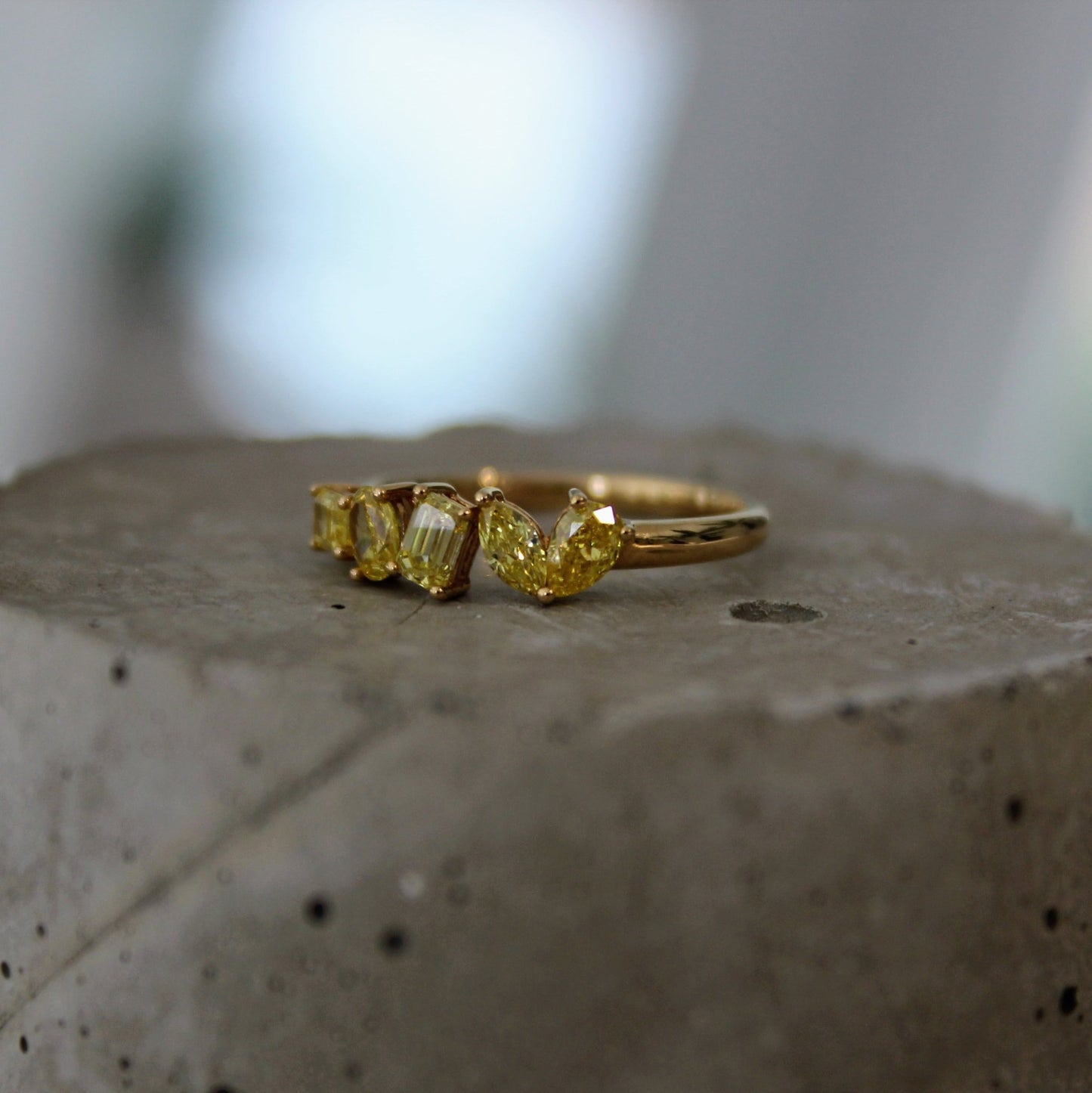 Multi - Stone Yellow Diamond Ring - Sternvoll Jewelry