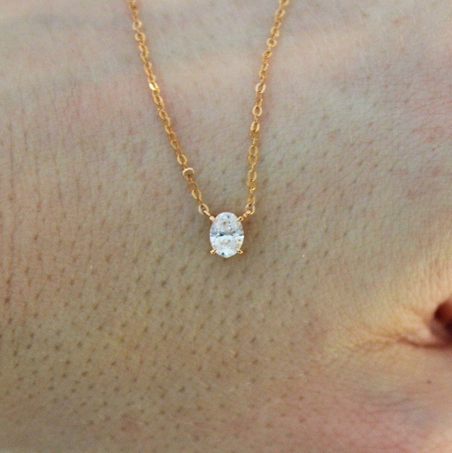 Oval Diamond Necklace - Sternvoll Jewelry