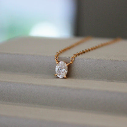 Oval Diamond Necklace - Sternvoll Jewelry