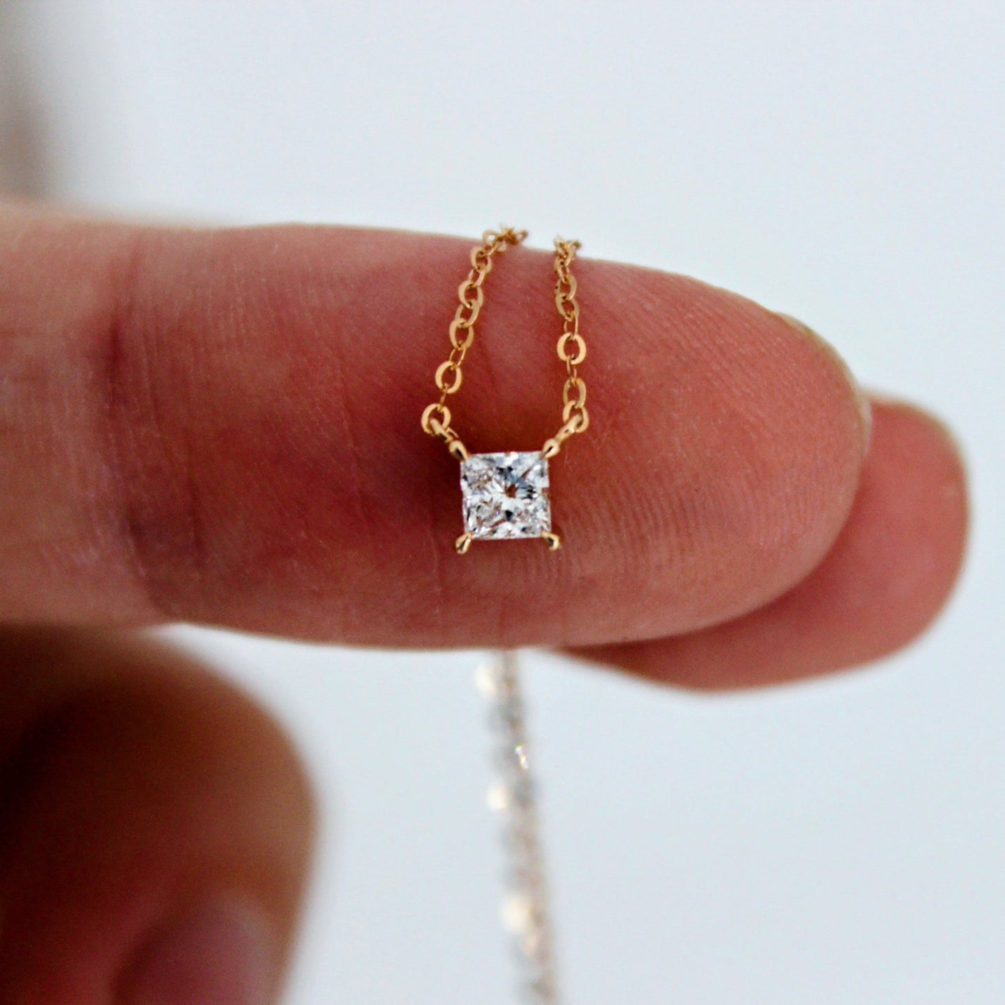 Square Diamond Necklace - Sternvoll Jewelry